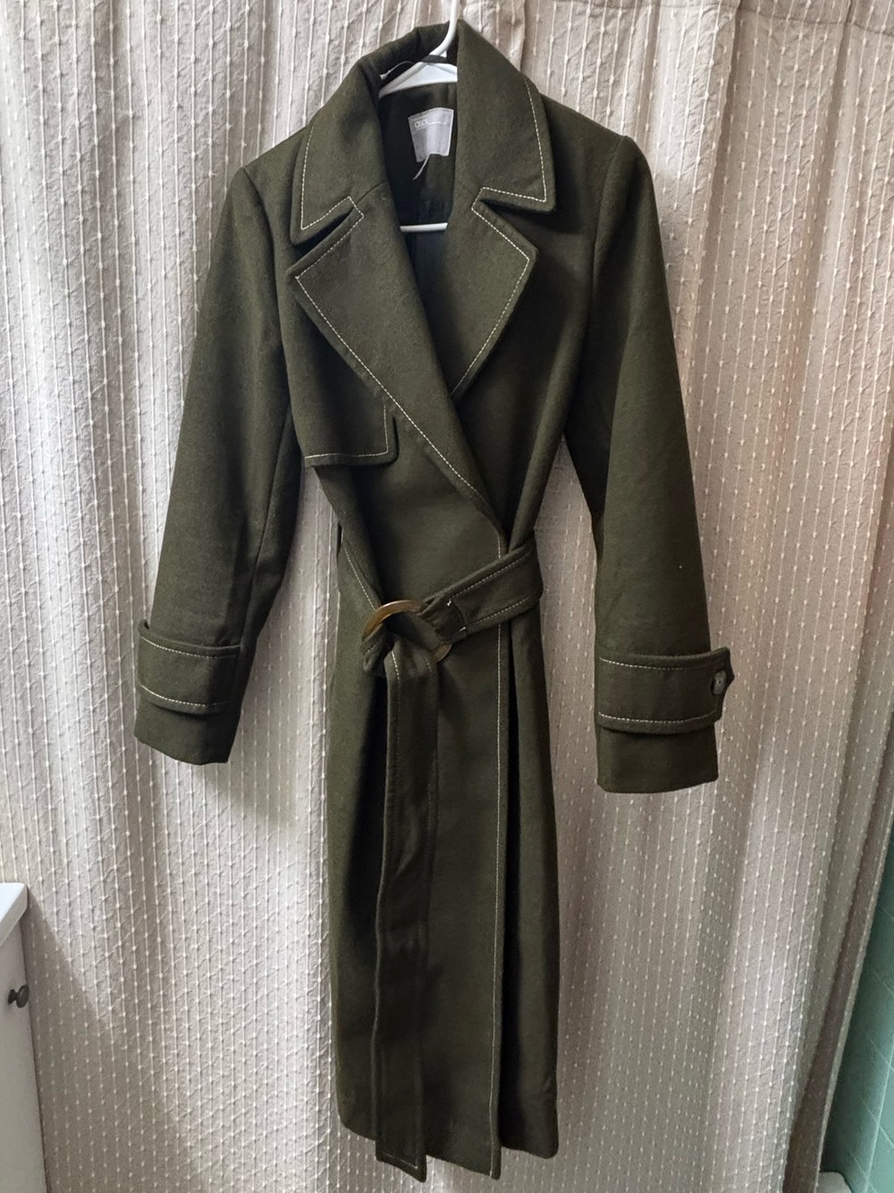 ASOS Double-Breasted Olive Pea Coat